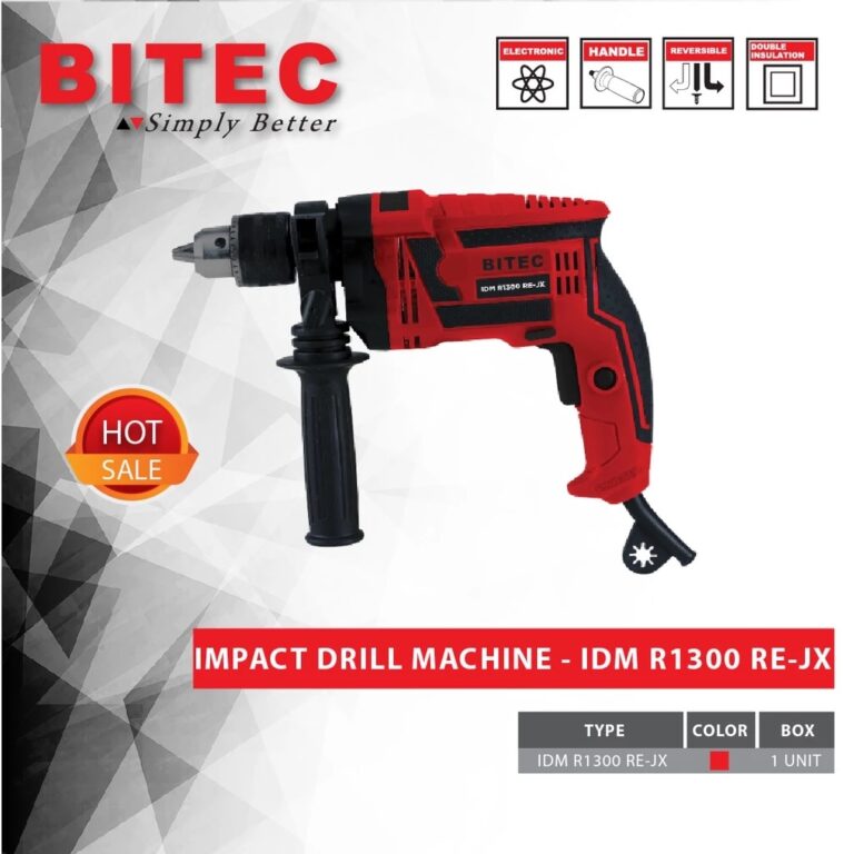 BITEC Mesin Bor Beton Impact Drill 600W | Bor Tembok Kayu Besi | Putar Kanan Kiri | Garansi 1 Tahun IDM R1300 RE-JX