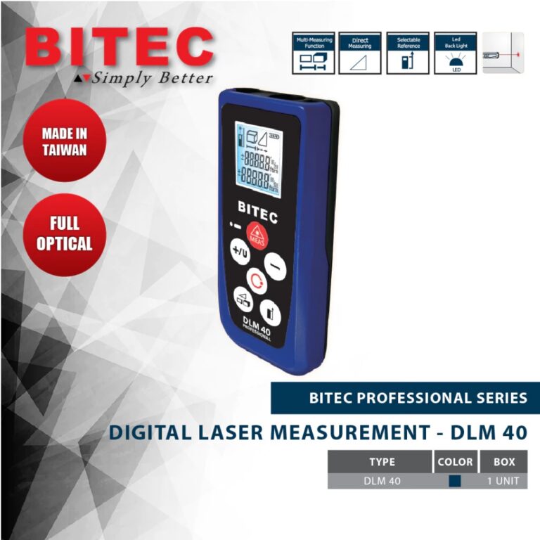 BITEC Digital Laser Meter Pengukur Jarak 40 Meter Laser Measurement Presisi Garansi Resmi DLM 40