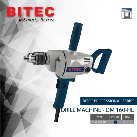 BITEC Bor Tangan Listrik 800W Chuck 1?10mm Keyless Bor Besi & Kayu Garansi Resmi 1 Tahun DM 160 HL