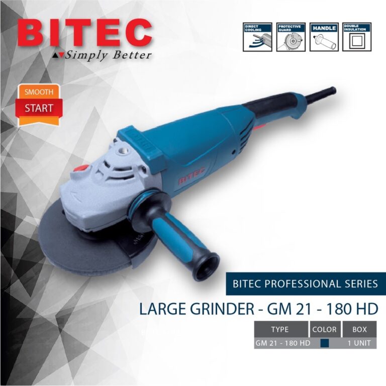 BITEC Gerinda Tangan Besar 180mm Powerful Grinder 2080W Garansi Resmi 1 Tahun GM 21-180 HD