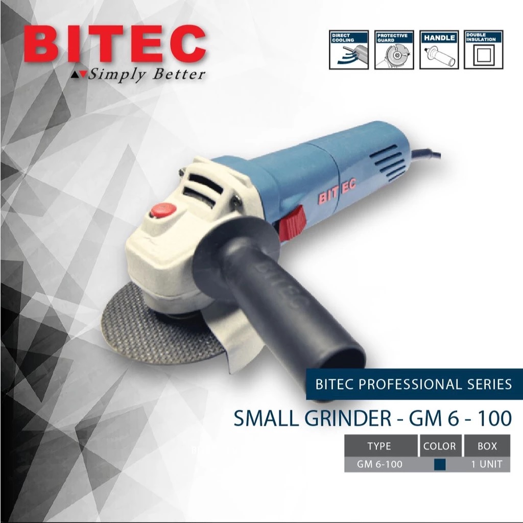 BITEC Gerinda Tangan Kecil 580W 4 Inch Mesin Pemotong Besi & Amplas Garansi Resmi 1 Tahun GM 6-100