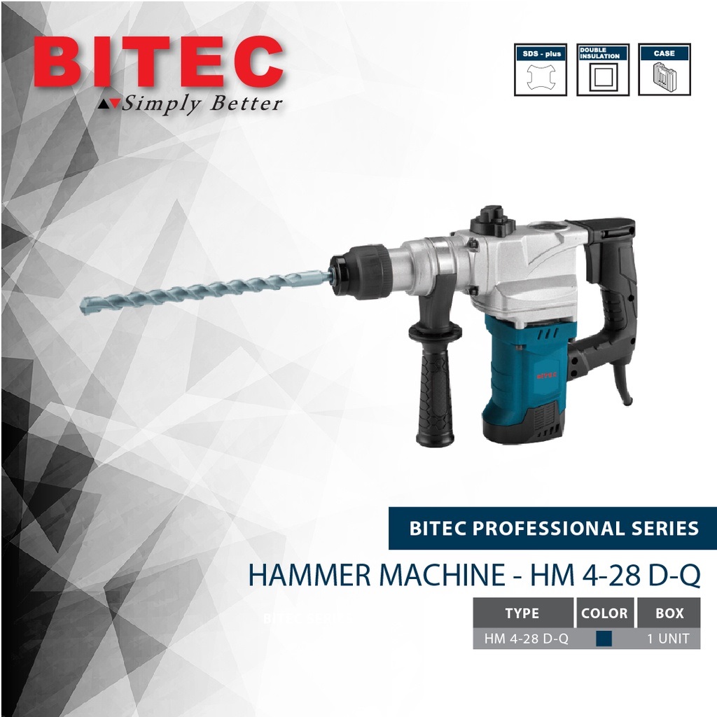 BITEC - MESIN BOR BETON PROFESSIONAL / ROTARY HAMMER - HM 4-28 D-Q - GARANSI RESMI 1 TAHUN