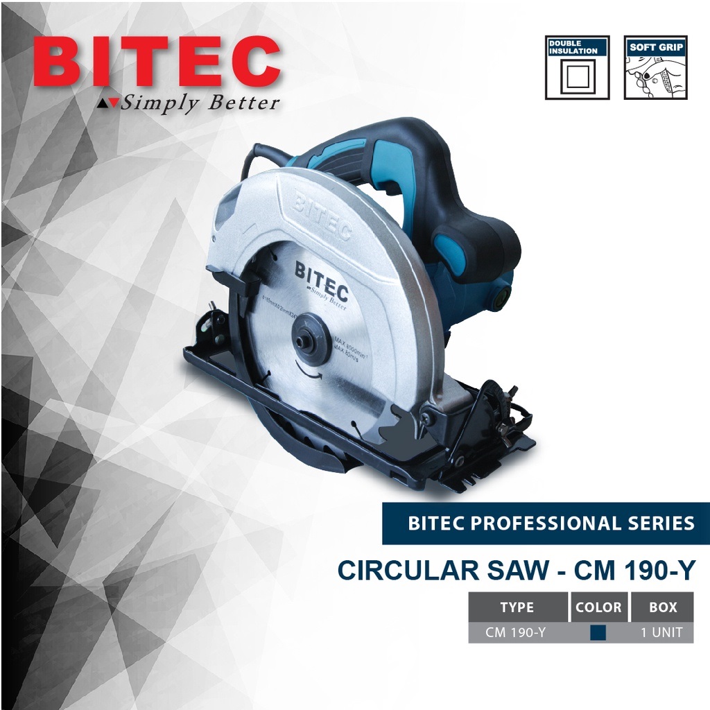BITEC MESIN GERGAJI KAYU PROFESSIONAL  1050W 7Inch-Cm 190 Y GARANSI 1 THN