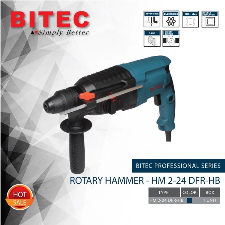 BITEC Mesin Bor Beton SDS-Plus 750W Professional Rotary Hammer Garansi Resmi 1 Tahun HM 2-24 DRE-HB