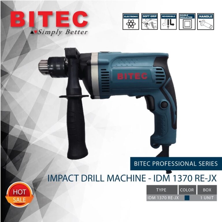BITEC Mesin Bor Tangan Listrik Drill Machine 700W Bor Beton & Kayu IDM 1370 RE-JX