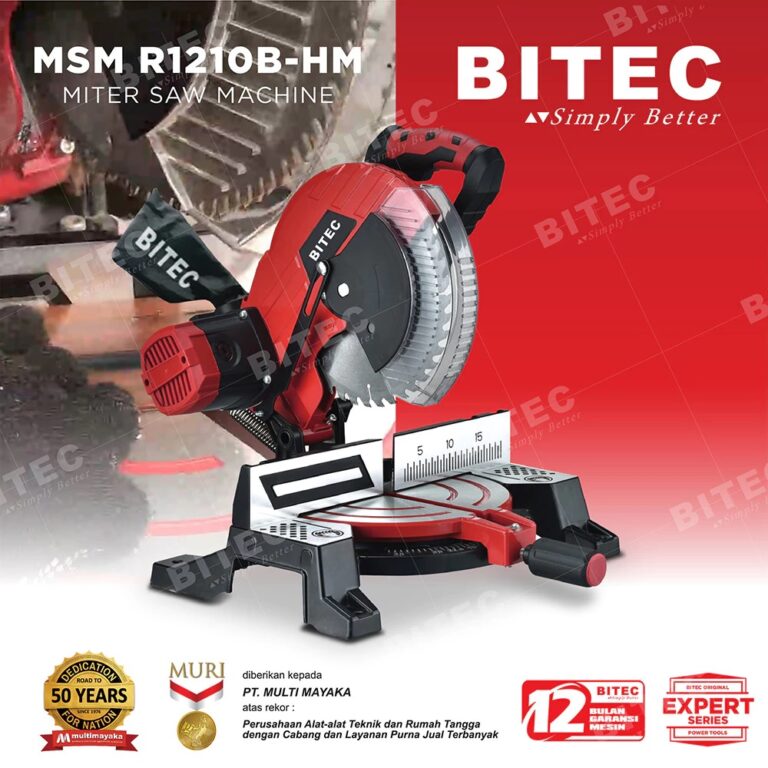 BITEC Mesin Potong Aluminium 10 Inch 1200W Miter Saw Machine Expert Garansi 1 Tahun MSMR 1210 BW