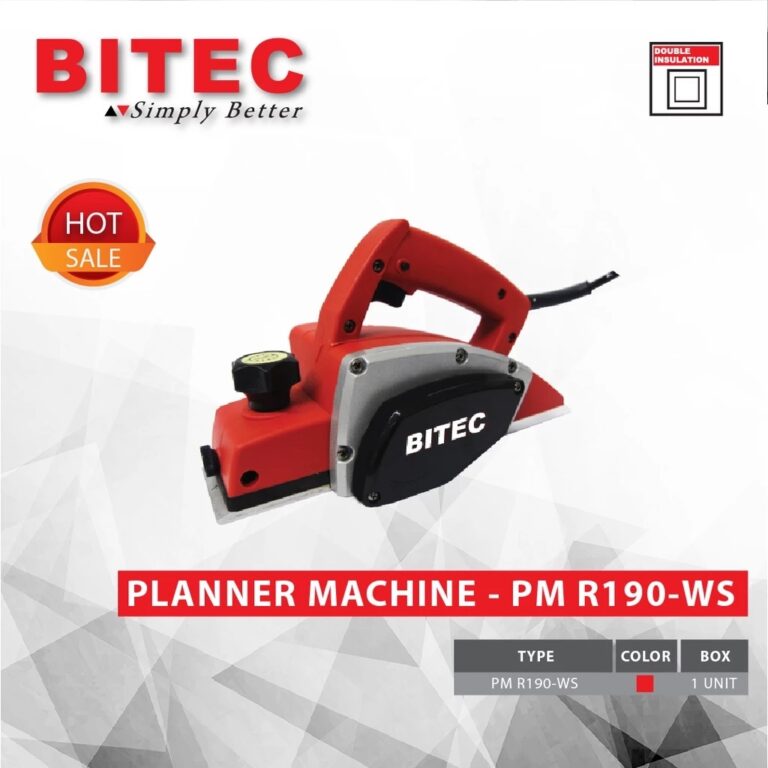 BITEC Mesin Serut Kayu Listrik 450W Double Insulation Planner 82mm PMR 190-WS