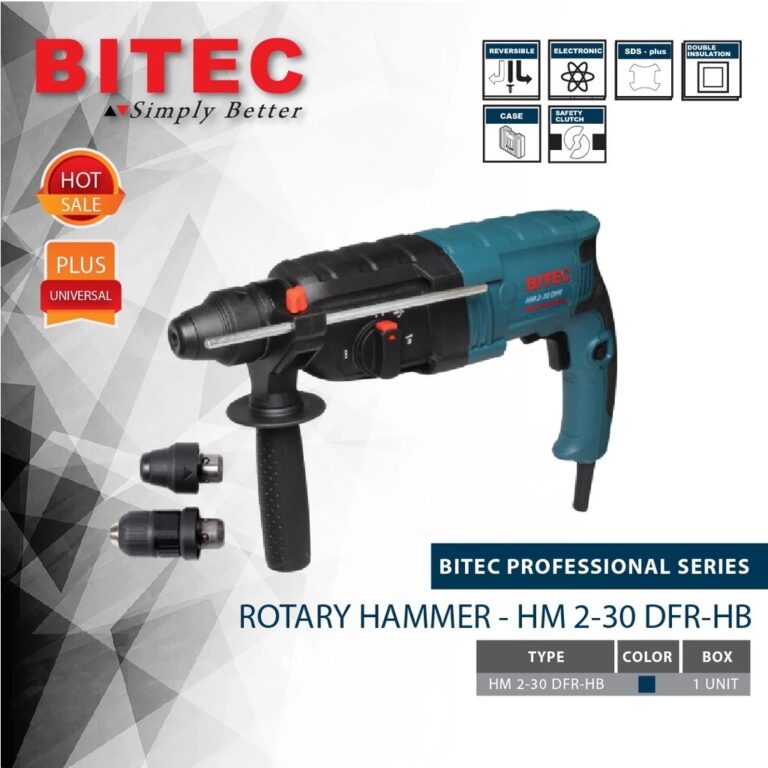 BITEC Rotary Hammer 830W SDS-Plus Mesin Bor Beton Professional Garansi Resmi 1 Tahun HM 2-30 DFR-HB