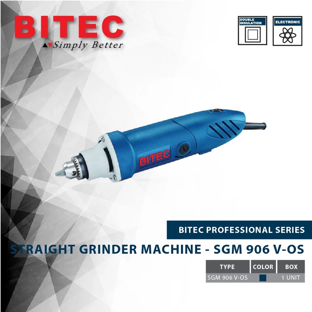 BITEC Straight Grinder Mesin Gerinda Lurus 180W Variable Speed | Gerinda Tangan Mini Presisi SGM 906 V-OS