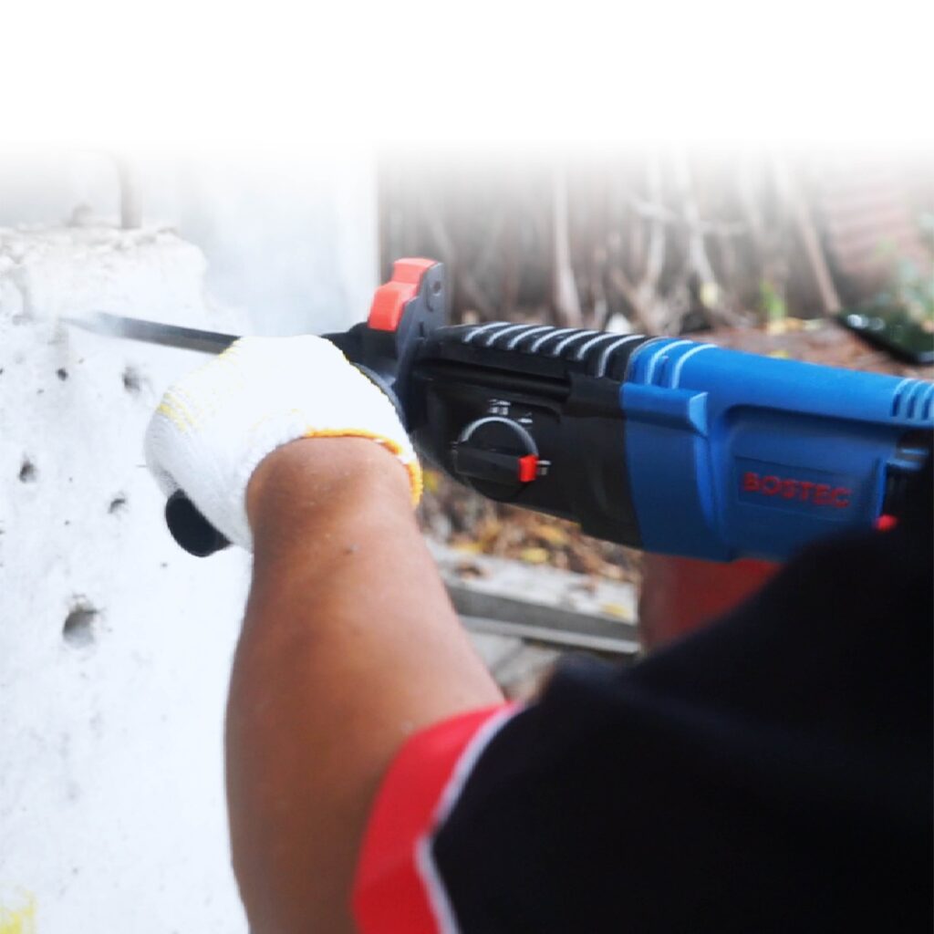 Bostec RHM 2-26 DRE-LW Rotary Hammer 800W SDS Plus Mesin Bor Bobok Beton 26mm Garansi 1 Tahun