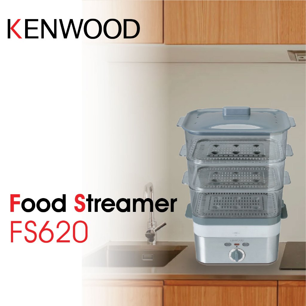 Kenwood Food Steamer Alat Pengukus & Penghangat Makanan 6 Program Masak Garansi Resmi 1 Tahun FS620
