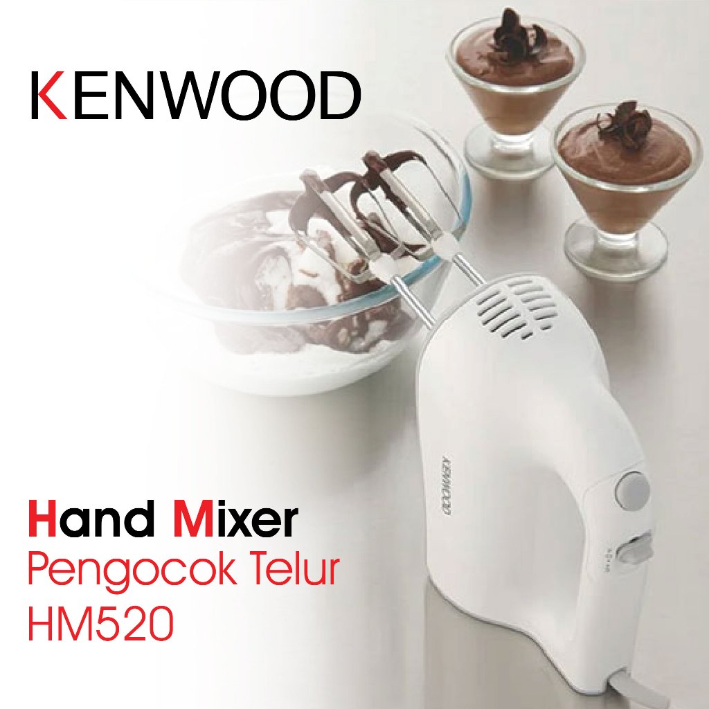 Kenwood Hand Mixer 3 Speed + Pulse Mixer Tangan Ringan Compact Bertenaga Garansi 1 Tahun HM520