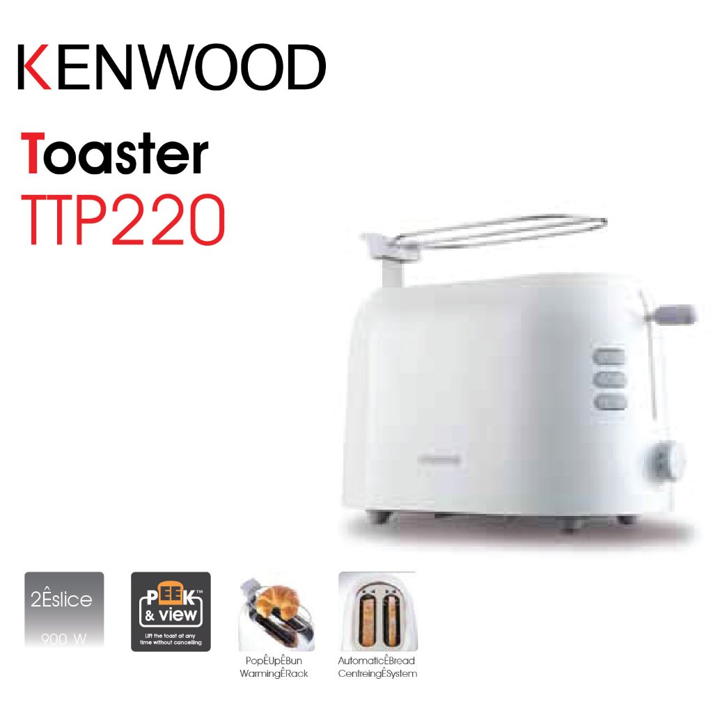 Kenwood Toaster Pemanggang Roti 2 Slot Bun Warmer Browning Control Garansi Resmi 1 Tahun TTP220