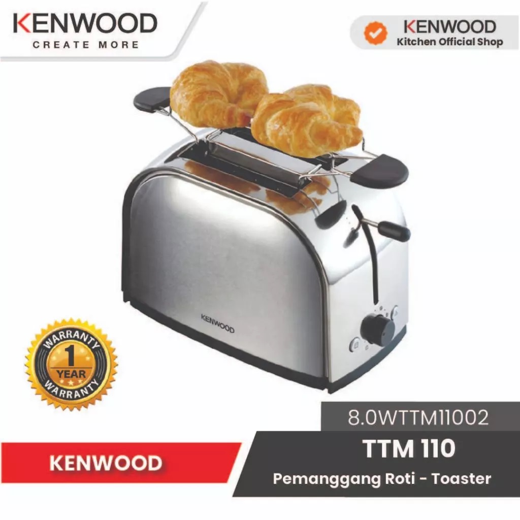 Kenwood Toaster Pemanggang Roti Elektrik Premium Metallic Finish Garansi Resmi 1 Tahun TTM107