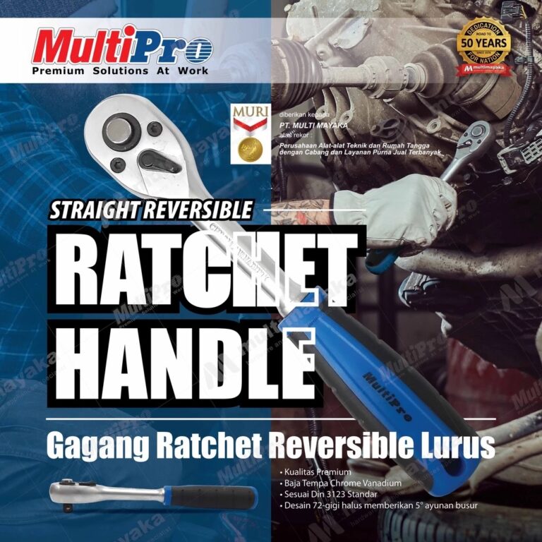 MULTIPRO - GAGANG RATCHET REVERSIBLE LURUS / STRAIGHT REVERSIBEL RATCHET HANDLE - GARANSI RESMI 1 TAHUN