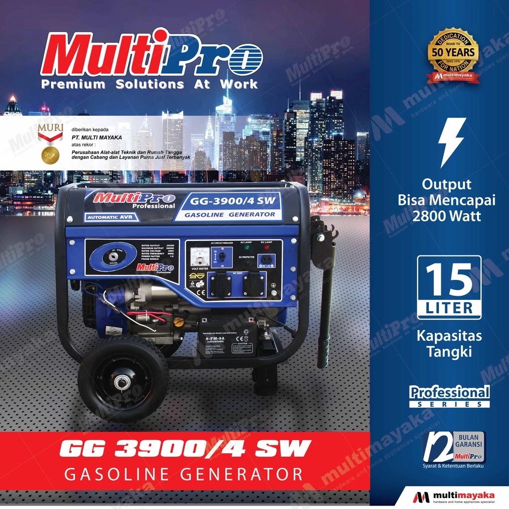 MULTIPRO - GENSET BENSIN / GASOLINE GENERATOR - GG-3900/4 SW - GARANSI RESMI 1 THN