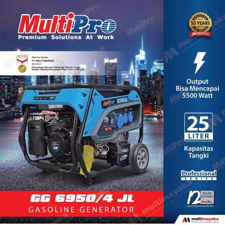 MULTIPRO - GENSET BENSIN / GASOLINE GENERATOR 15 HP 4 STROKE - GG 6950/4 JL - GARANSI RESMI 1 THN