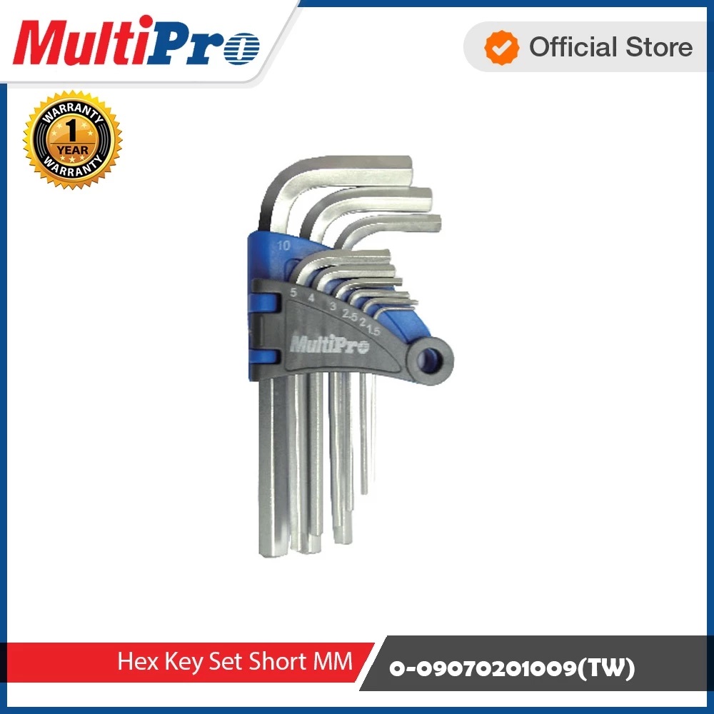 MULTIPRO - KUNCI L SET (PENDEK) / HEX KEY SET MM (SHORT) - GARANSI RESMI 1 TAHUN