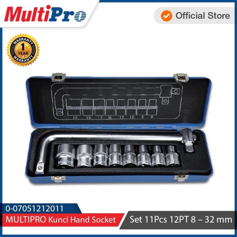 MULTIPRO - KUNCI SOCK SET 11 PCS 1/2" / SOCKET SET 11 PCS 1/2" DR 6PT/12PT - GARANSI RESMI 1 TAHUN
