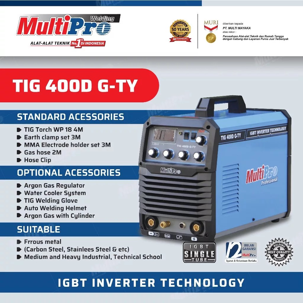MULTIPRO - MESIN LAS / WELDING MACHINE - TIG 400D G-TY - GARANSI RESMI 1 TAHUN