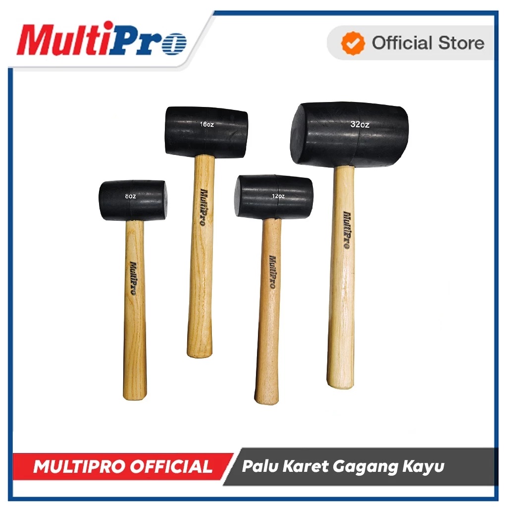 MULTIPRO - PALU KARET GAGANG KAYU / RUBBER MALLET HAMMER WOODEN HANDLE - GARANSI RESMI 1 TAHUN