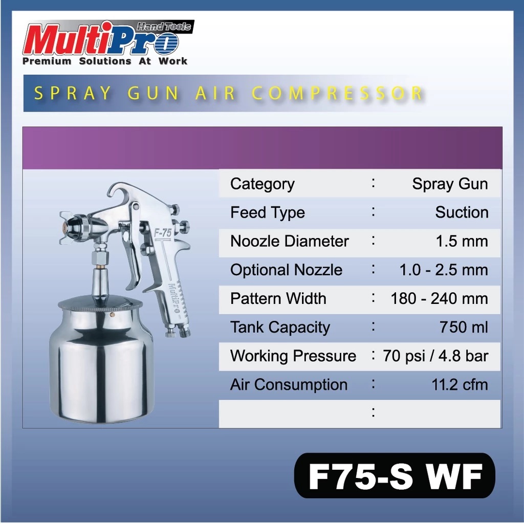 MULTIPRO Spray Gun Air Compressor F-75S-WF