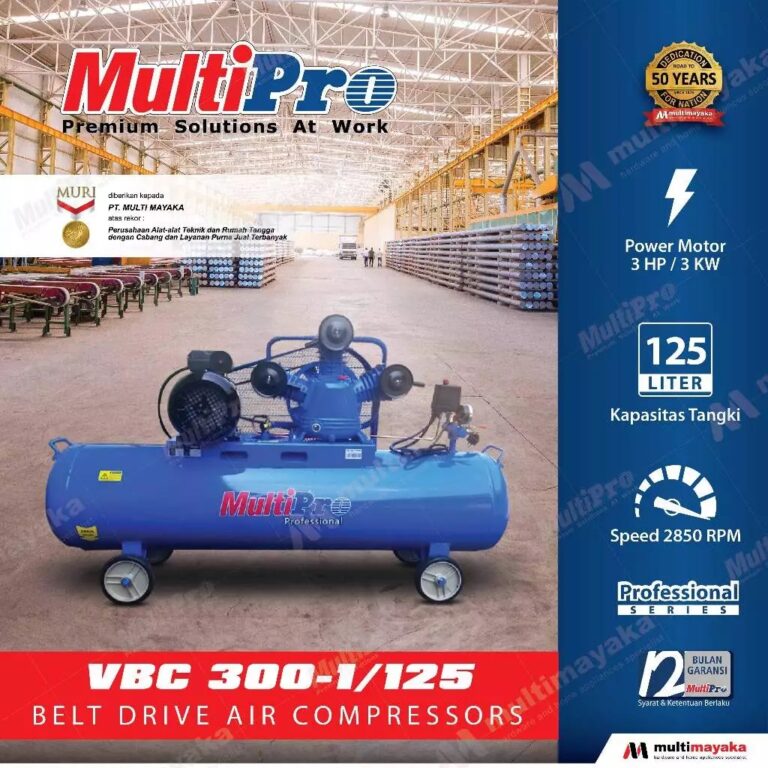 MultiPro Kompresor Angin 8 Bar VBC 300-1/125 Belt Drive 125L Air Compressor Industrial