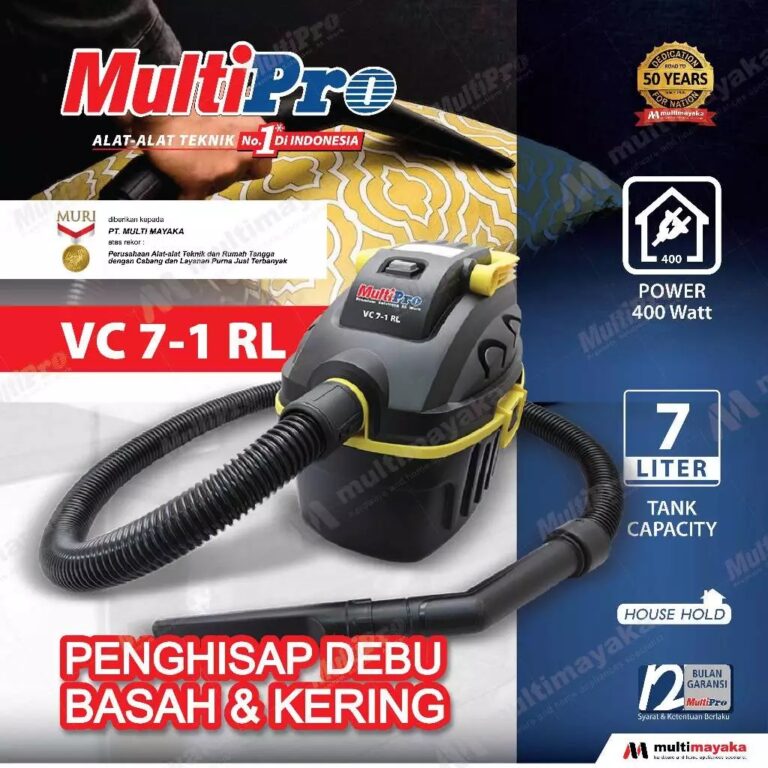 MultiPro - Vacuum Cleaner Penyedot Debu / Filter Washable (Basah dan Kering) - VC 7-1 - Garansi 1 Thn