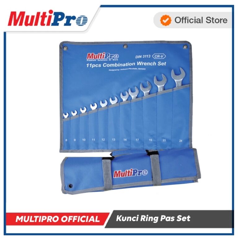 MultiPro Kunci Ring Pas Set Sunk Panel Chrome Vanadium Hand Carry Pouch 11–14 pcs Garansi 1 Tahun