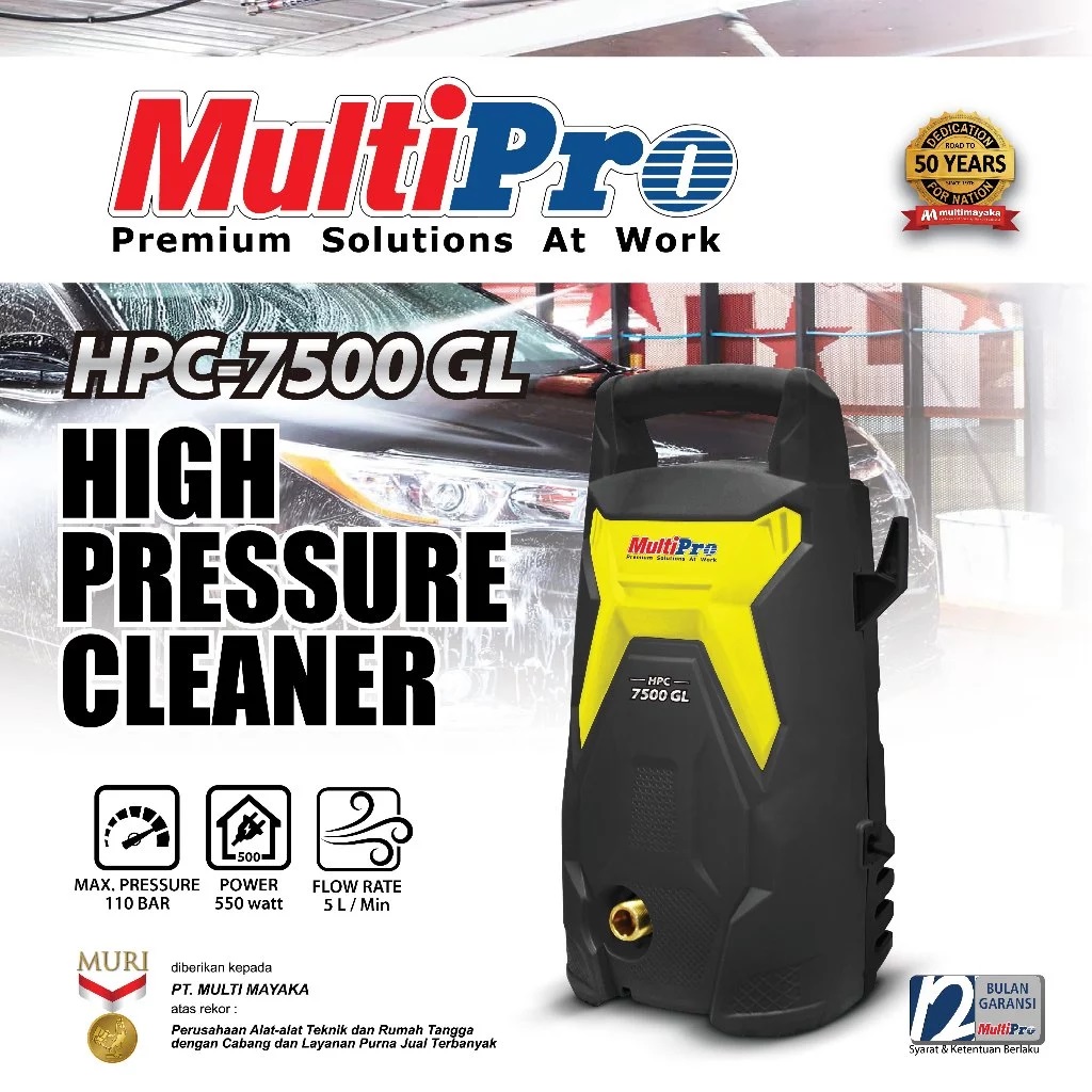 MultiPro Mesin Cuci Steam HPC 7500 GL | High Pressure Washer Tekanan Tinggi | Garansi 1 Tahun
