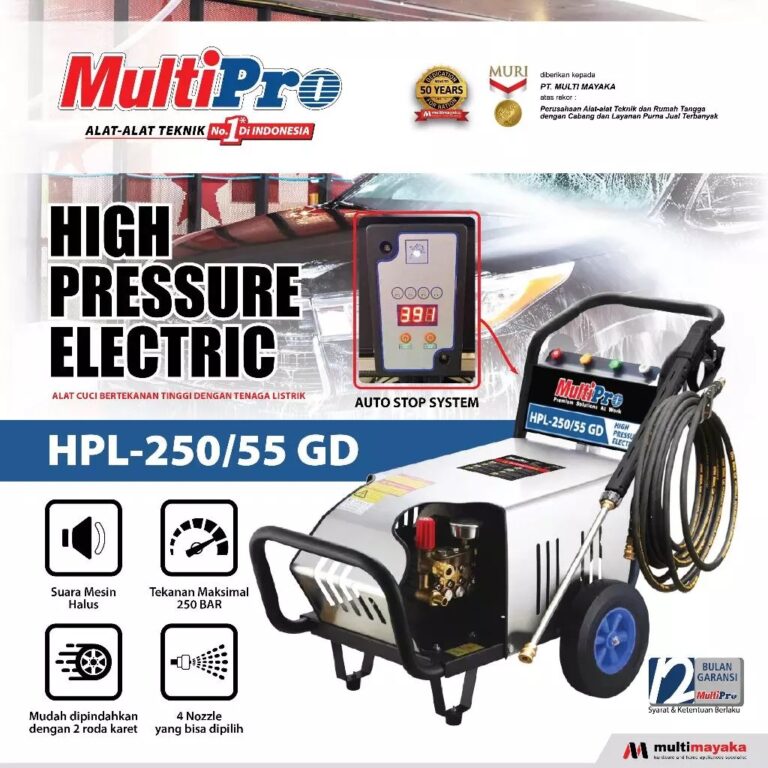 MultiPro Mesin Cuci Steam Listrik Tekanan Tinggi HPL 250/55 GD Garansi Resmi 1 Tahun