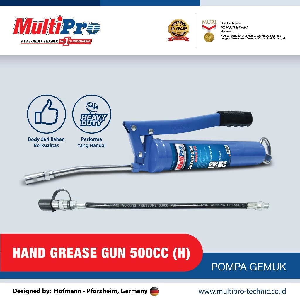MultiPro Pompa Gemuk 500cc Hand Grease Gun Manual Alat Bengkel Mobil