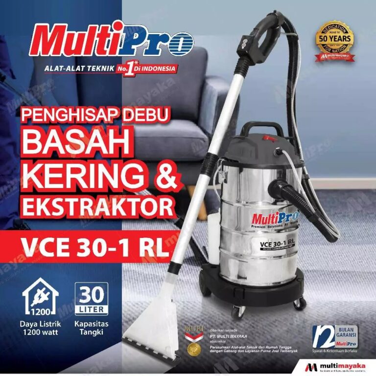 MultiPro Vacuum Cleaner 30 Liter Basah dan Kering + Extractor VCE 30-1 RL Garansi Resmi 1 Tahun
