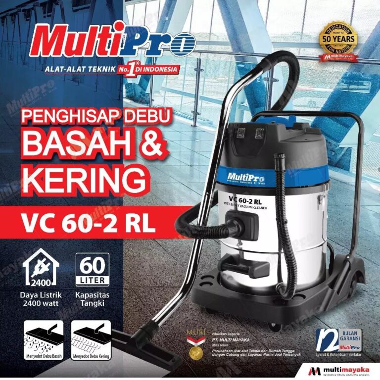 Multipro Vacuum Cleaner Penyedot Debu Basah & Kering 60 Liter Garansi 1 Tahun VC 60-2 RL
