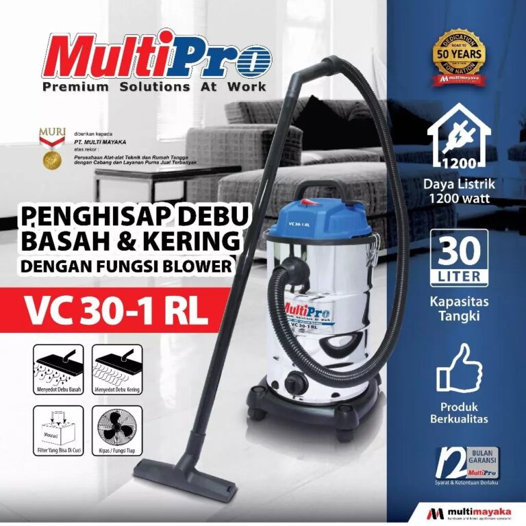 MultiPro Vacuum Cleaner Sedot Kering Basah 30 Liter dan Blower Garansi 1 Tahun VC 30-1 RL