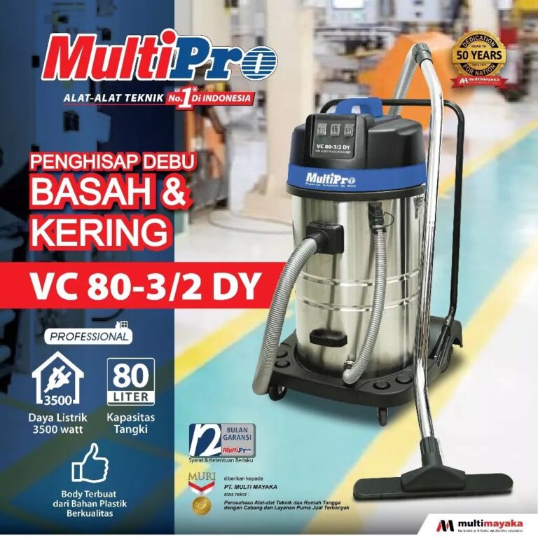 MultiPro Vacuum Cleaner Sedot Kering Basah 80 Liter dan Blower Garansi 1 Tahun VC 80-3/2 DY