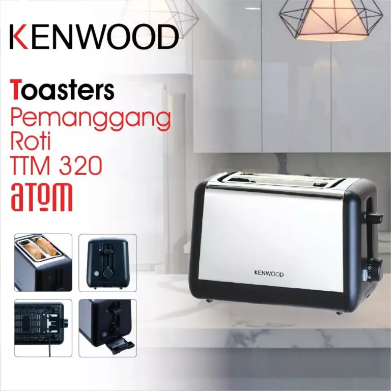 Kenwood - Pemanggang Roti Toaster 2sl Compact ST STL Silver TTM 320 A  Garansi Resmi 1 Tahun