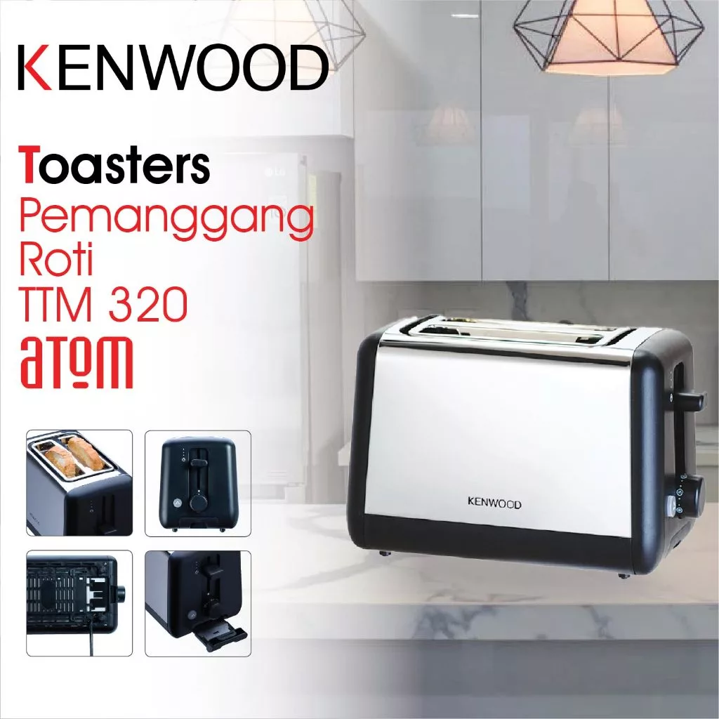 Kenwood - Pemanggang Roti Toaster 2sl Compact ST STL Silver TTM 320 A  Garansi Resmi 1 Tahun