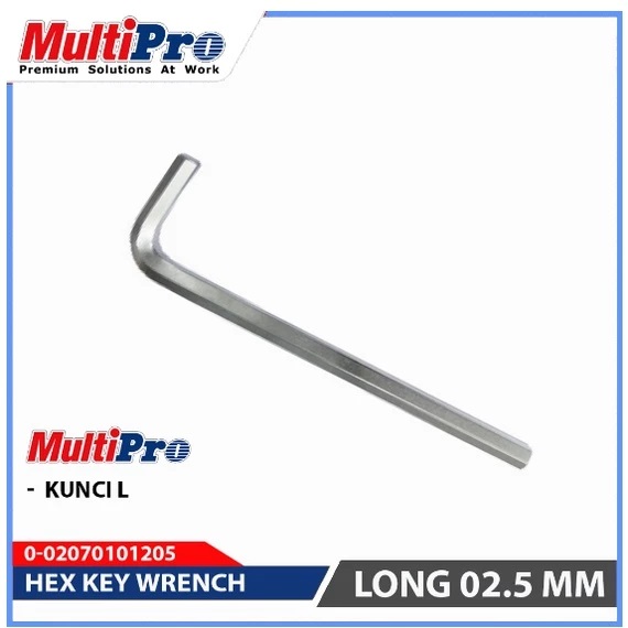 MULTIPRO - KUNCI L PANJANG / HEX KEY LONG 01.5 - 06MM - GARANSI RESMI 1 TAHUN