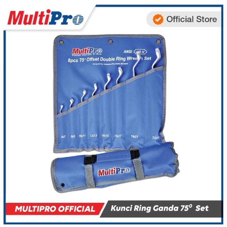 MULTIPRO - KUNCI RING GANDA 75⁰ SET / DOUBLE RING END WRENCH 75⁰ SET (SUNK PANEL) - GARANSI RESMI 1 TAHUN