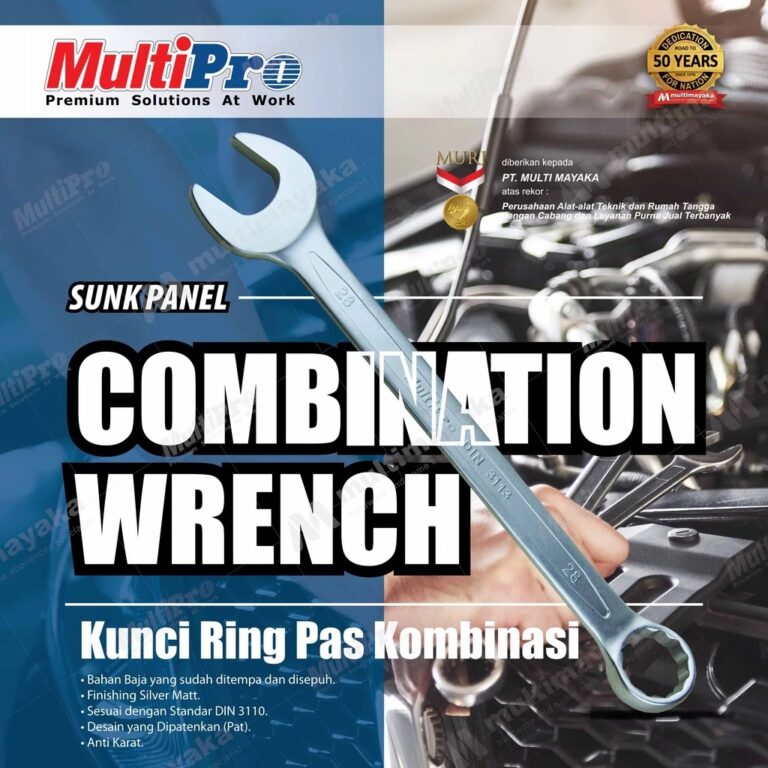 MULTIPRO - KUNCI RING PAS KOMBINASI 6 - 22 MM / (SUNK PANEL) COMBINATION WRENCH 6 - 22 MM - GARANSI RESMI 1 TAHUN