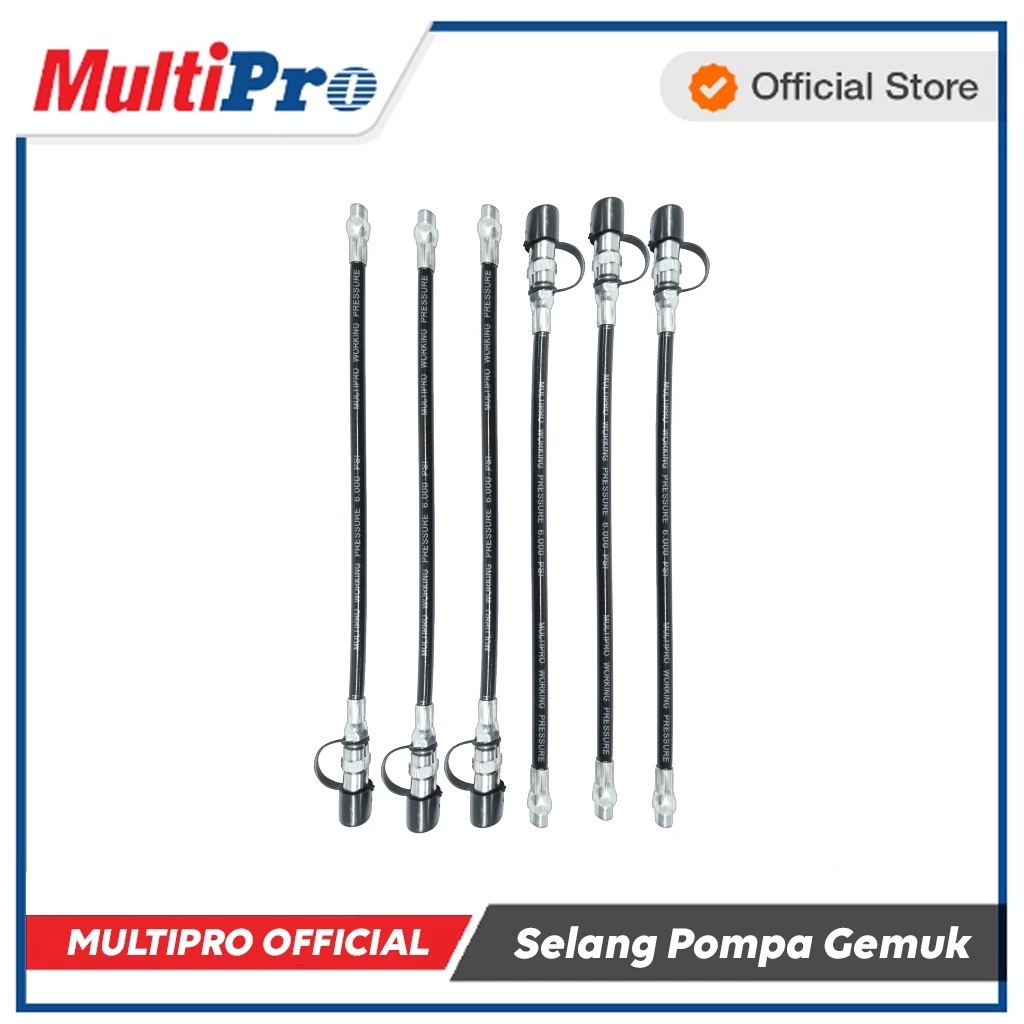 MULTIPRO - SELANG POMPA GEMUK / HAND GREASE GUN HOSE SET (6 PCS) - GARANSI RESMI 1 TAHUN