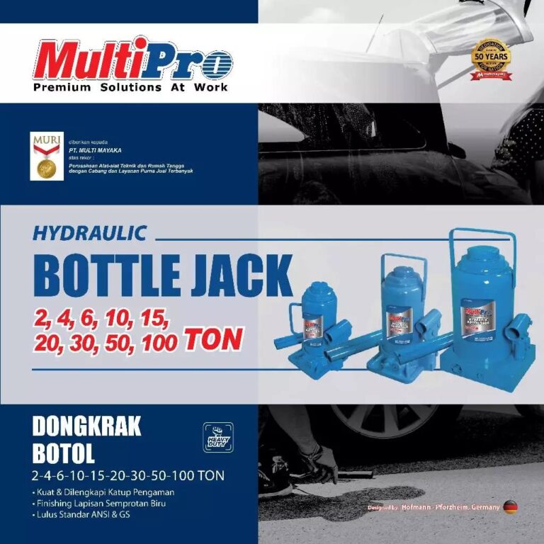 MultiPro Dongkrak Botol Bottle Jack Heavy Duty Kapasitas 10T 15T 20T 50T Dongkrak Mobil & Industri - Garansi 1 Tahun