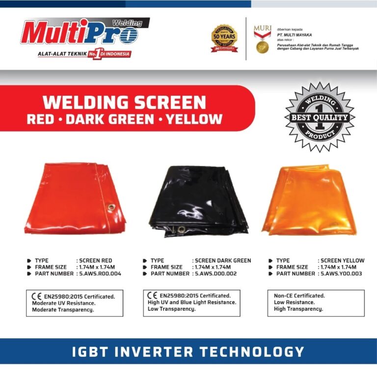 MultiPro Welding Screen Safety Tirai Las Pelindung Cahaya & UV Ukuran 1.74m x 1.74m