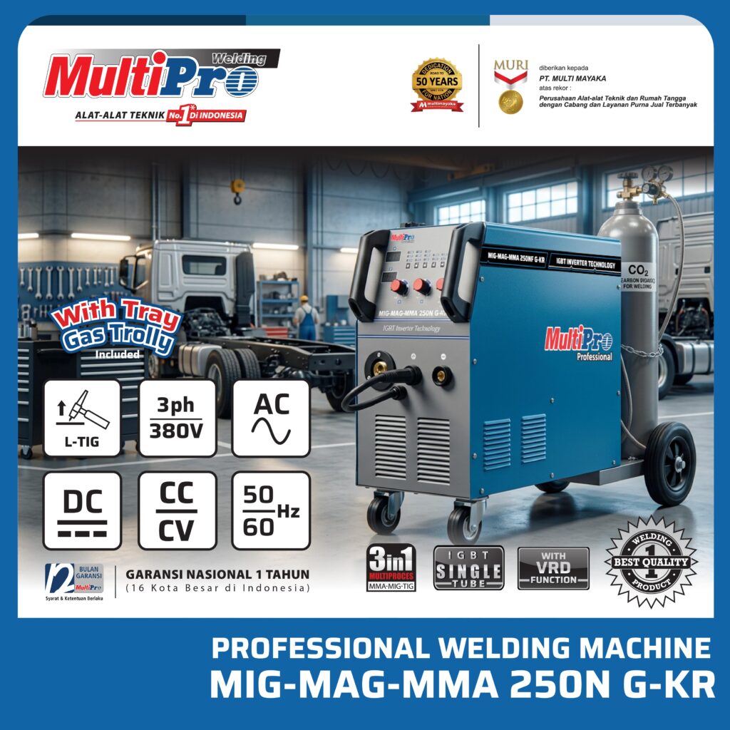 Multipro MIG-MAG-MMA 250N G-KR Mesin Las MIG MAG 250A 3 Phase IGBT