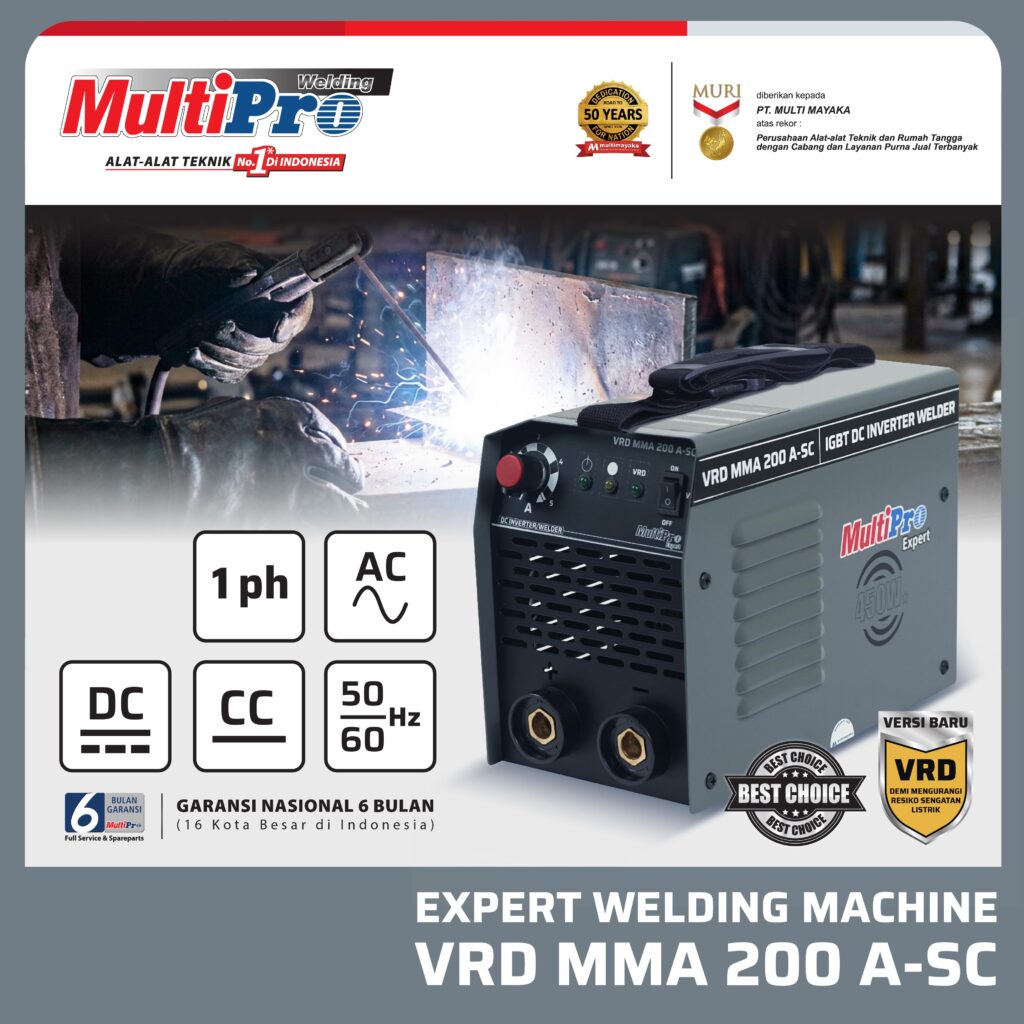Multipro VRD MMA 200 A-SC Mesin Las Inverter 200A