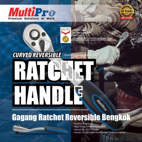 multipro handtools pelengkap perkakas rumah alat tukang curved reversible ratchet handle gagang ratchet reversible bengkok multimayaka multi mayaka