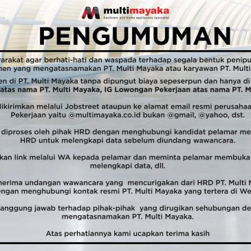 Waspada Penipuan yang Mengatasnamakan PT Multi Mayaka